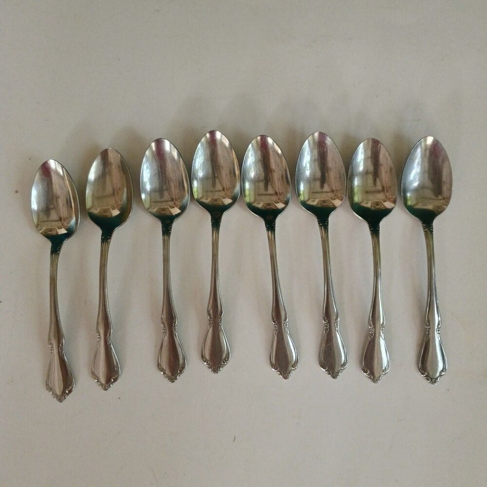 Oneida CHATEAU Teaspoons Lot of 8 Oneidacraft Deluxe Stainless
